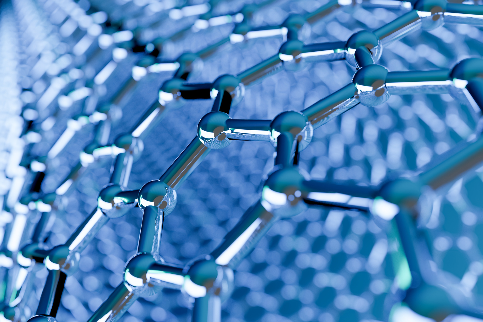 Graphene Molecular Nano Technology Structure on a Blue Backgroun